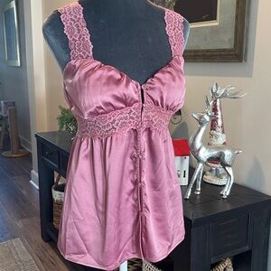 VENUS Satin Pink Lace Camisole